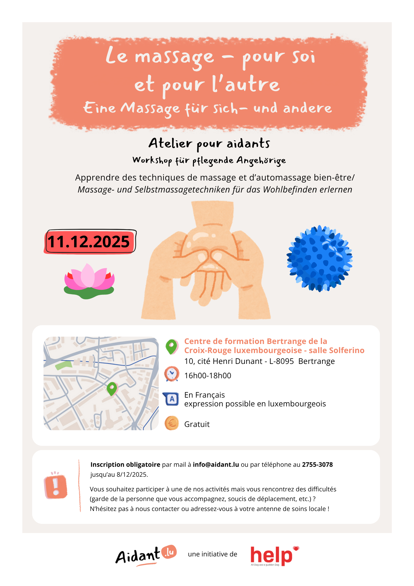 Atelier thématique : Le massage – pour soi et pour l’autre