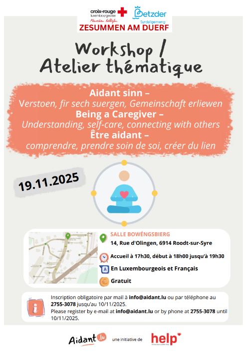 Workshop: Pflegender Angehöriger sein – verstehen, für sich sorgen, Gemeinschaft erleben