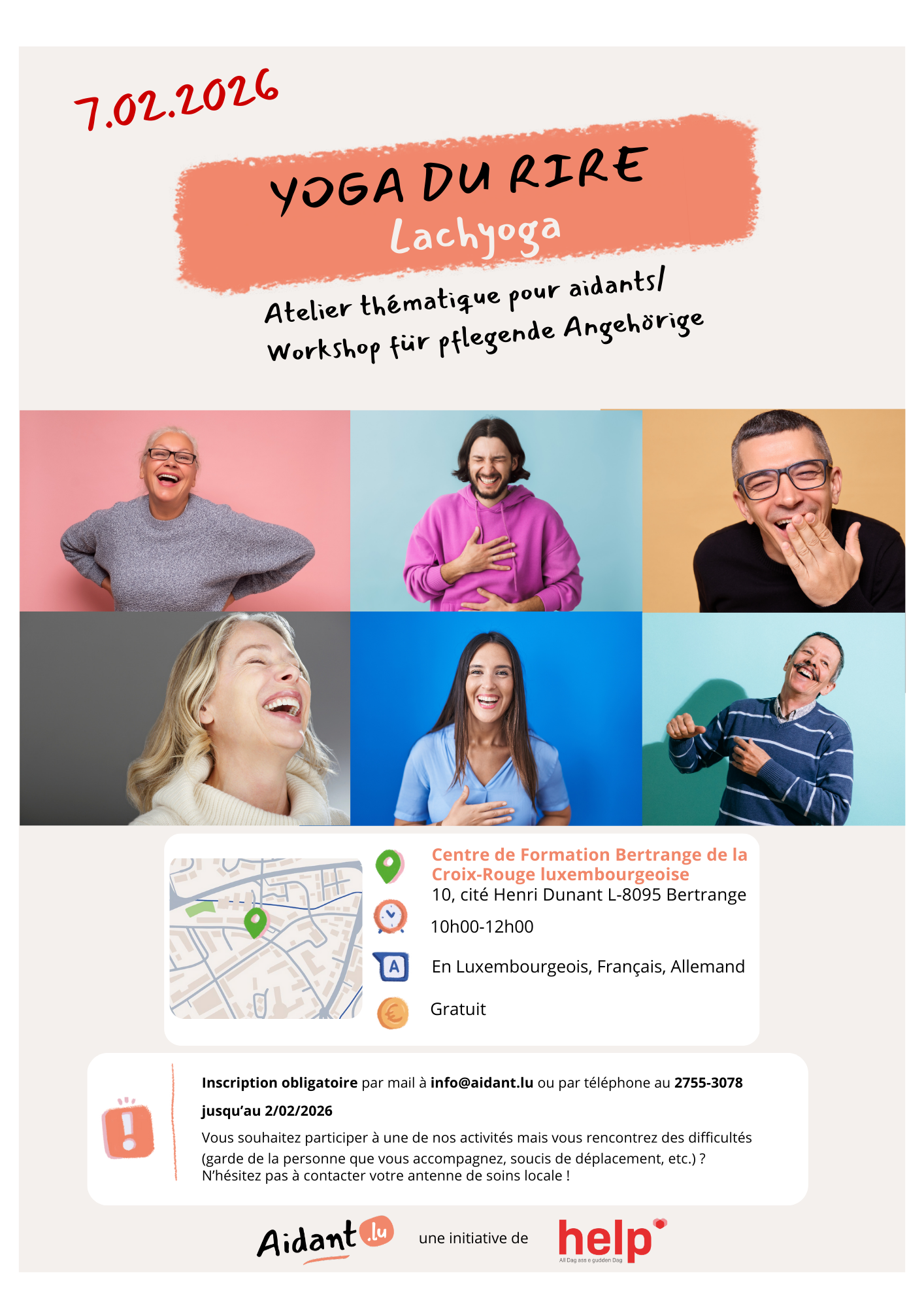 Atelier thématique : Yoga du rire – riez, respirez, relâchez !